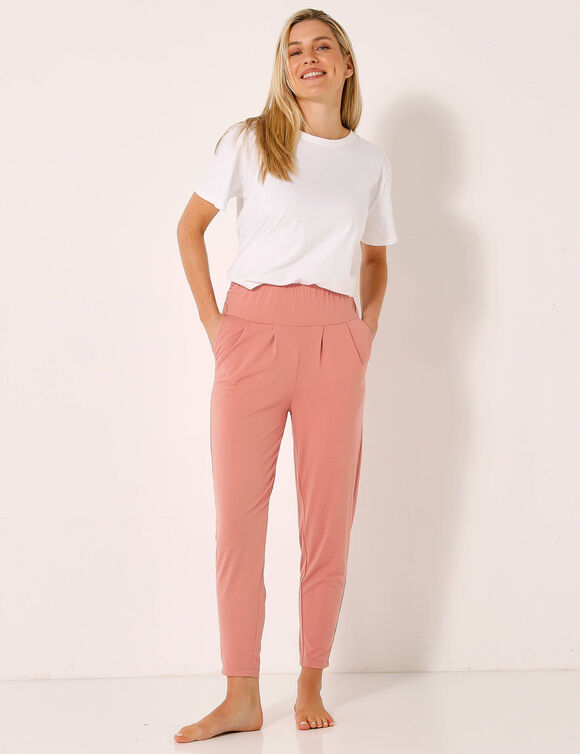 Pantalon de yoga en maille, coupe ultra confort (p&ecirc;che)