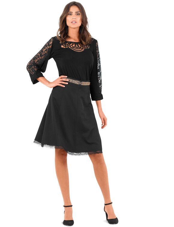 Ceinture réglable à perles fantaisie (anthracite / doré)