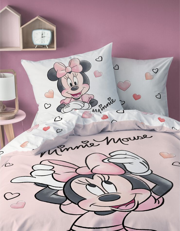 Parure de lit enfant Minnie Smile® - coton (rose)