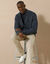 Vest met ritssluiting, Engelse rib, 30% wol (gespikkeld blauw)