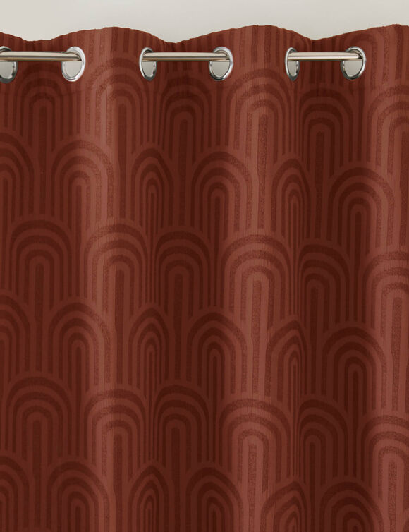 Isolerend gordijn met jacquard-motief van bogen (terracotta)