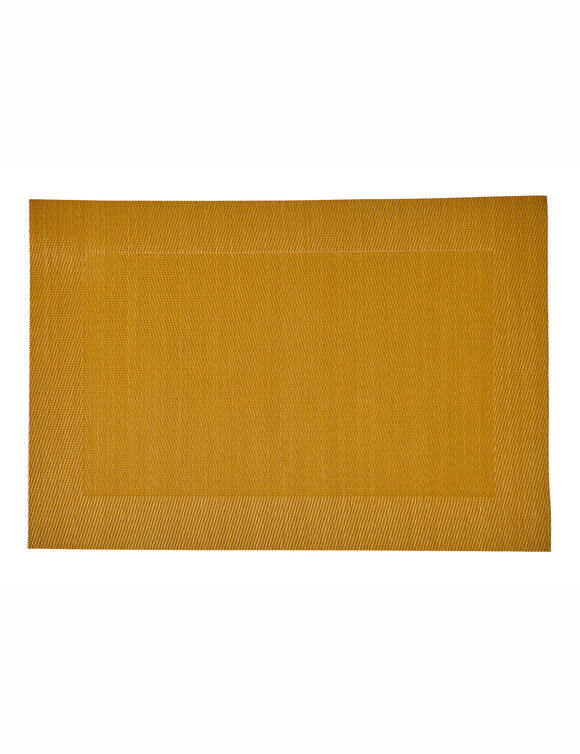 Lot de 4 sets de table - vinyle tress&eacute; (curry)