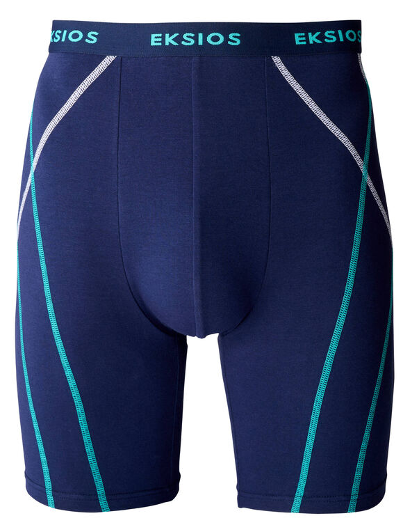 Lange boxer met stiksels in shortmodel - set van 2 (blauw + marine)