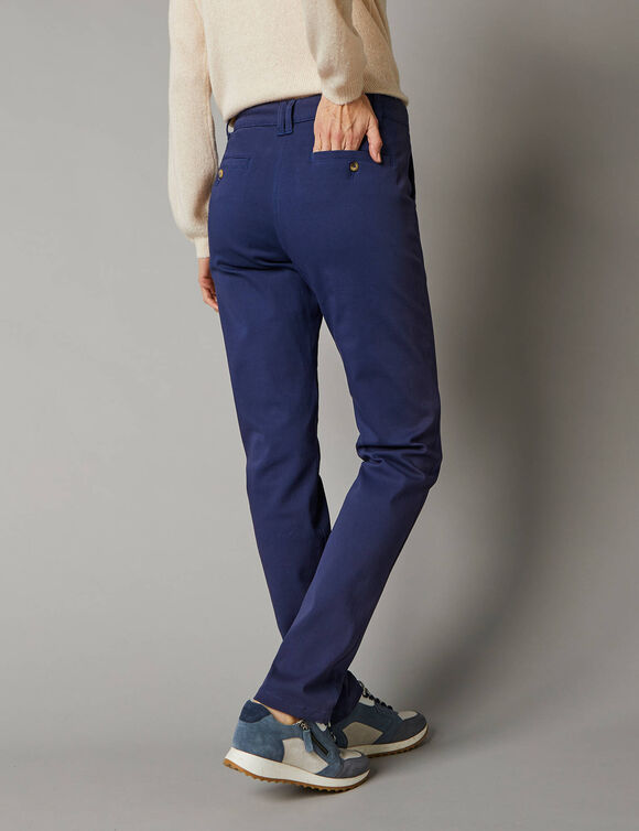 Chino stretchbroek (marine)