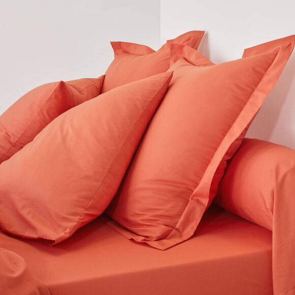 Linge de lit uni coton  (potiron)