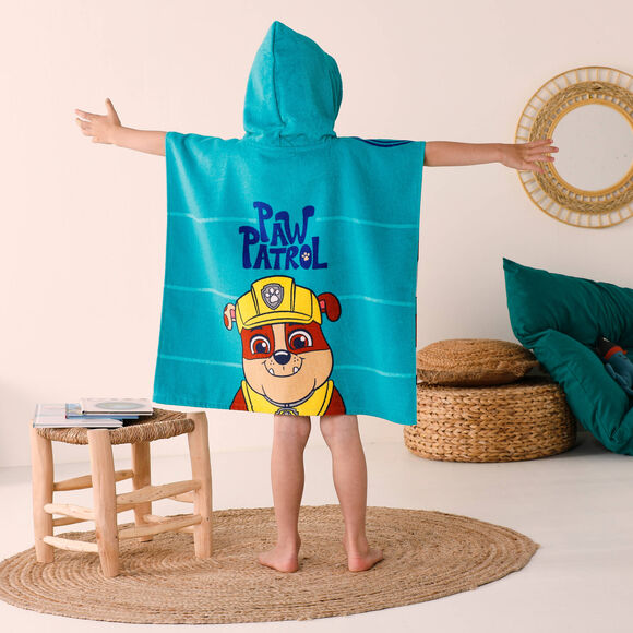 Kinderbadponcho Paw Patrol&reg;, katoenen badstof en velours - 320g/m2 (smaragd)