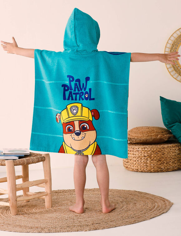 Paw Patrol&reg;-badponcho voor kinderen van badstof en fluweel van katoen - 320 g/m&sup2; (smaragd)