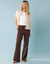 Pantalon large spécial Petites en maille fluide (chocolat)