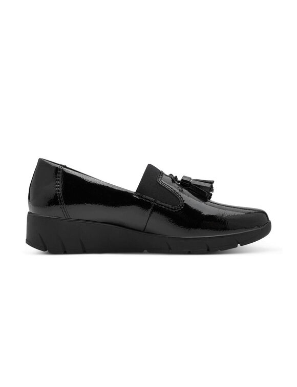 Mocassins compensés vernis (noir)