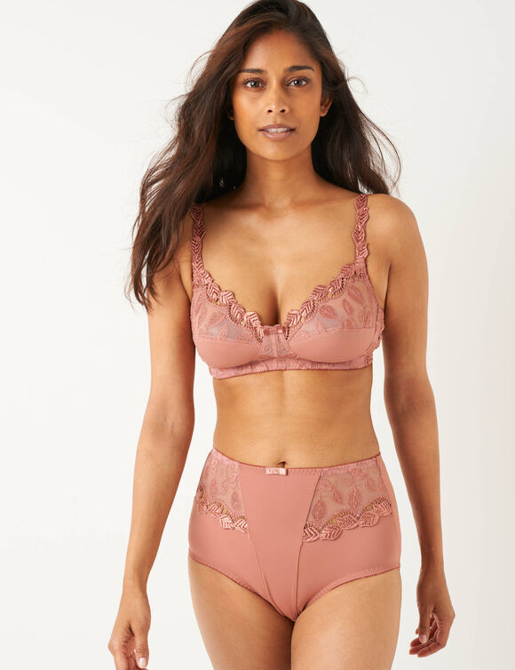 Gainette microfibre et guipure Rima - lot de 2 (grenade)