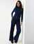 Sous-pull col roul&eacute; imprim&eacute; peau de b&ecirc;te, stretch (bleu / noir)