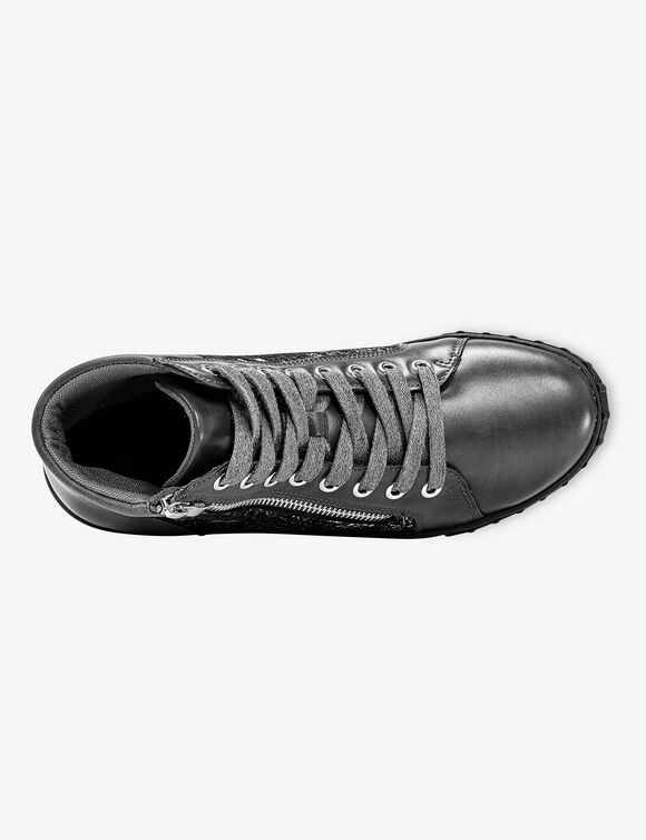 Sneakers met pythoneffect - grijs (grijs)