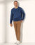 Pull pur coton col rond manches longues (bleu chiné)