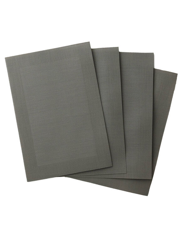 Lot de 4 sets de table - vinyle tress&eacute; (gris perle)