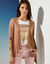 Soepel vest met lange mouwen (hazelnootbruin)