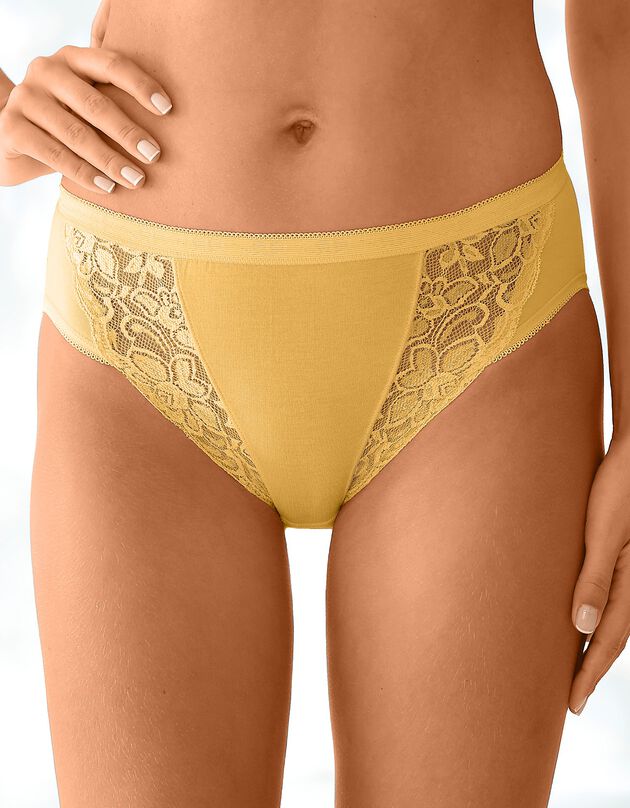 Midislip met kant - set van 3 (marine + terracotta + geel)