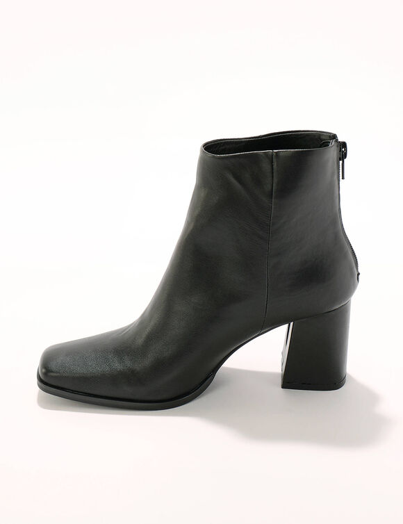 Boots à talon à bout carré (noir)