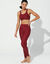 Sportbeha van stretchtricot en netstof in topjesmodel - zonder beugels (aubergine)