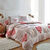 Bedlinnen Lovely in katoen met hartjesprint (taupe / rood)
