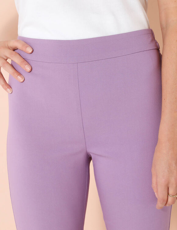 Pantalon capri taille haute (parme)