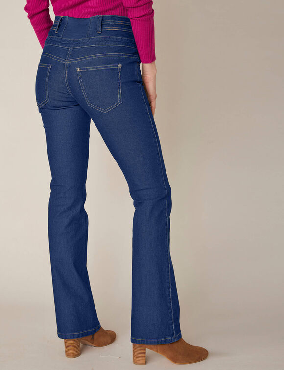 Jeans in bootcutmodel met hoge taille - binnenpijplengte 75 cm (raw)