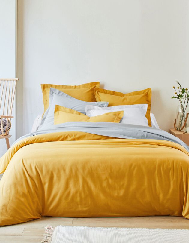 Linge de lit uni polycoton (curry)