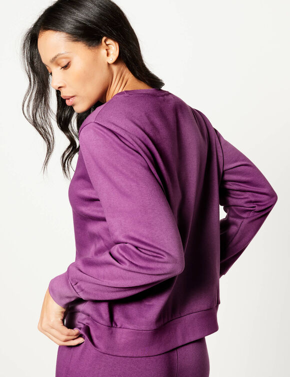 Sweat molleton uni (raisin)