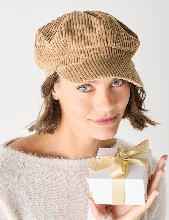 Casquette velours réglable (beige)