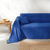 Kussenhoes in effen katoen met artisanaal weefsel - set van 2 (blauw)