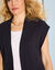 Mouwloos vest, fantasietricot (marine)