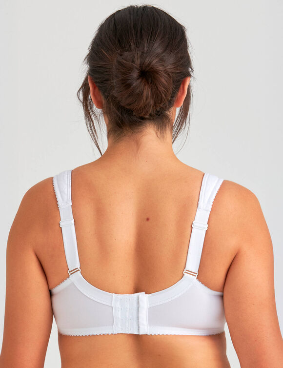Soutien-gorge embo&icirc;tant jacquard et dentelle - avec armatures (blanc)
