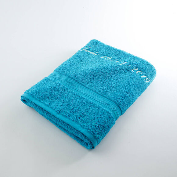 Effen handdoek, zacht comfort, personaliseerbaar (turkoois)