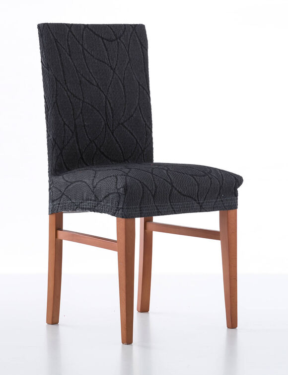 Rekbare integrale stoelhoes met jacquardmotief (grijs)