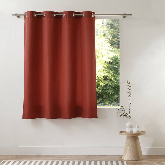 Rideau isolant uni envers polaire finition oeillets (terracotta)