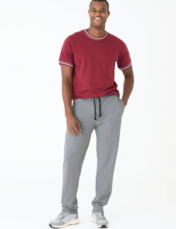 Pantalon de jogging en piqu&eacute; de coton (gris chin&eacute;)