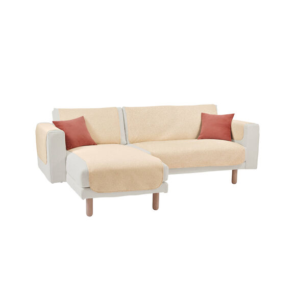 Prot&egrave;ge-salon faux-uni antiglisse (&eacute;cru)