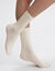 Chaussettes mi-hautes femme thermo polaires Dim - lot de 2 (cr&egrave;me)