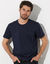 T-shirt met ronde hals en korte mouwen (marine)