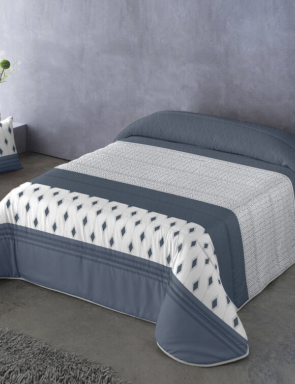 Dekbed in microvezel met strepenmotieven 200g/m2 (blauw)