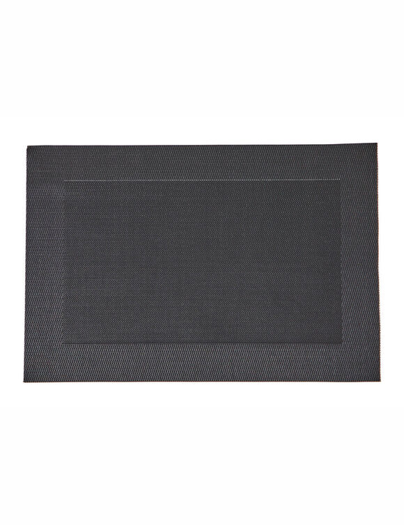 Set van 4 placemats - gevlochten vinyl (antraciet)