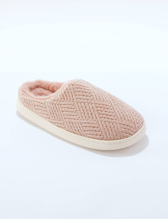 Chaussons forme mule fourrés (roze)