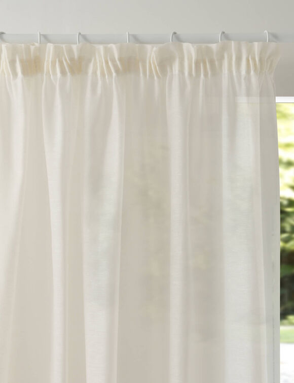 Panneau lin polyester base Cornely finition galon fronceur (écru)