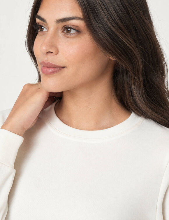 Effen molton-sweater (ecru)