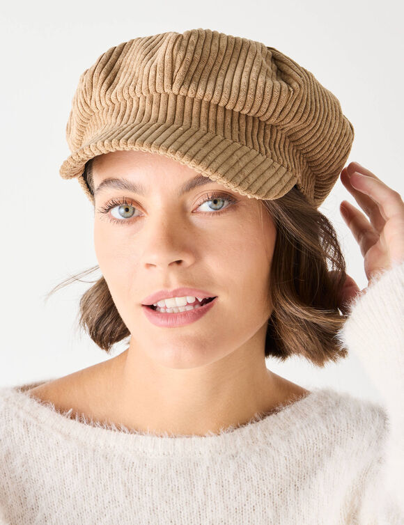 Casquette velours réglable (beige)