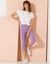 Pantalon capri taille haute (parme)