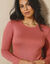 T-shirt uni col rond stretch (tomette)