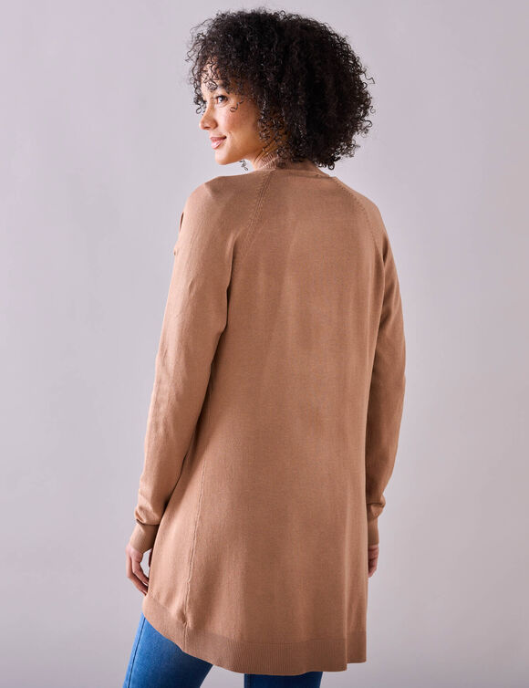 Gilet porter ouvert, manches longues (caramel)