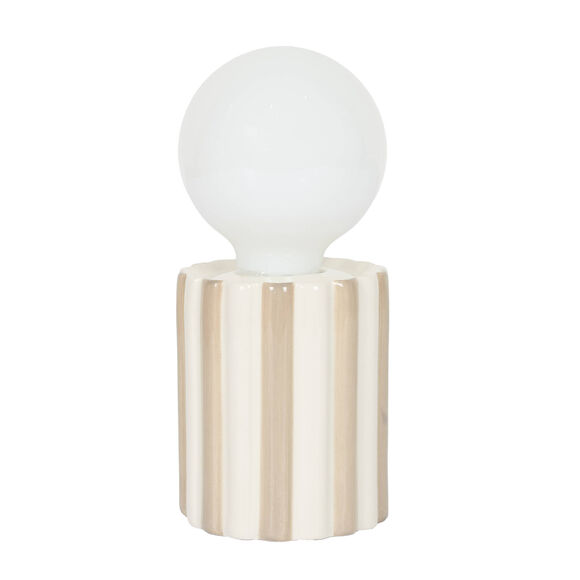 Lampe LED à poser, céramique (taupe / blanc)