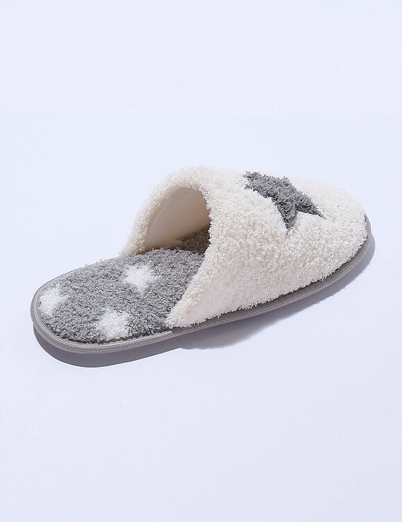 Mules plates souples étoile (gris)