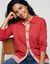 Gilet veste boutonn&eacute; bicolore, polyester recycl&eacute;** (rouge / rose)